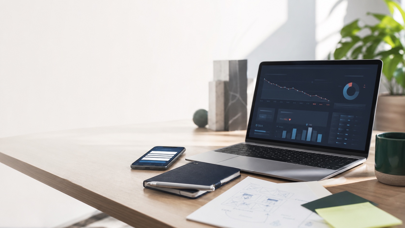 Portátil con analítica web y señales de conversión para artículo sobre webs que pierden clientes