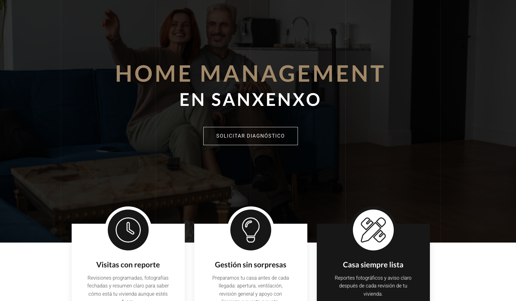 Captura completa de la web de Prado Home Management
