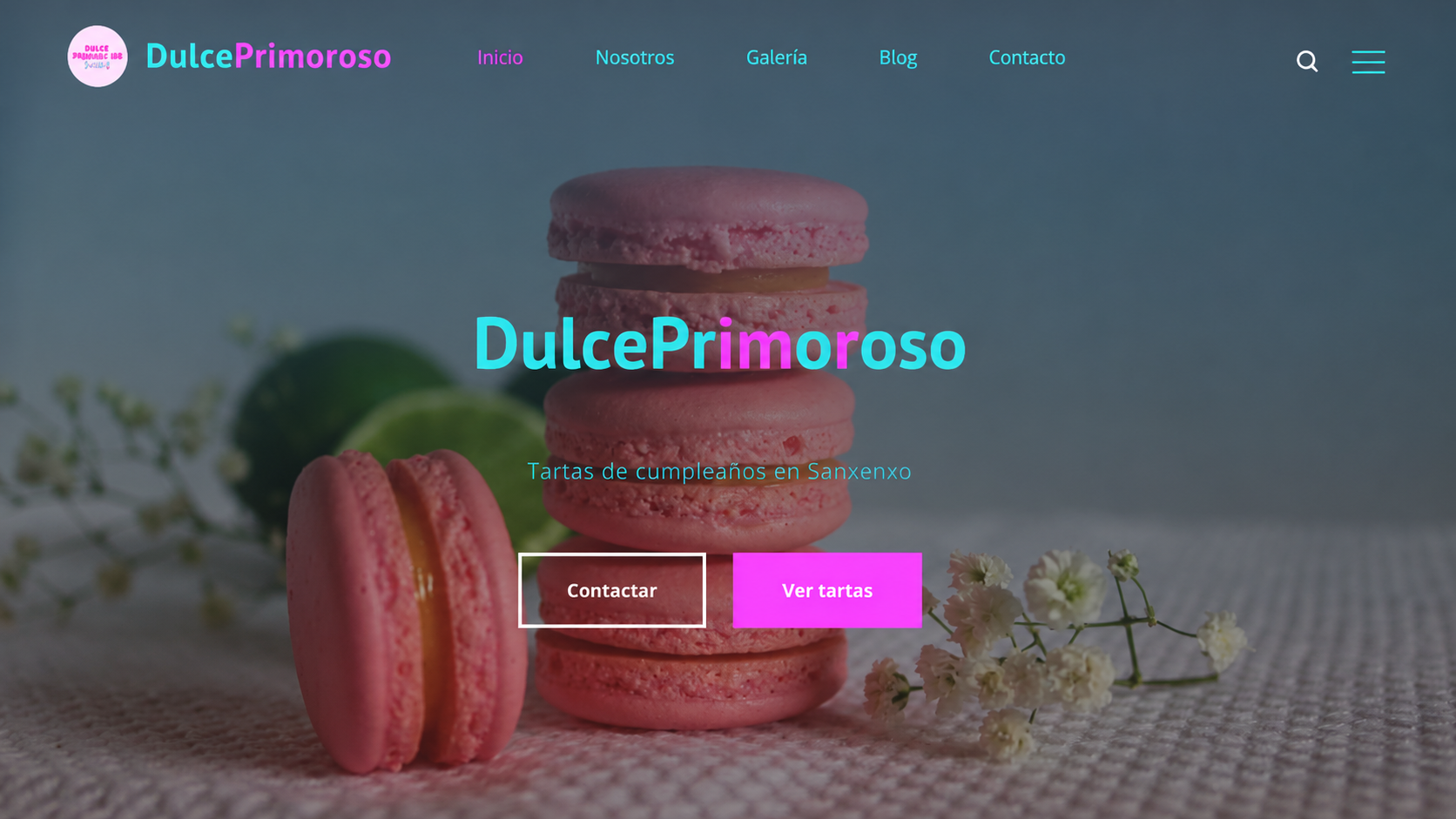 Vista de la portada de Dulce Primoroso, pastelería artesanal en Sanxenxo
